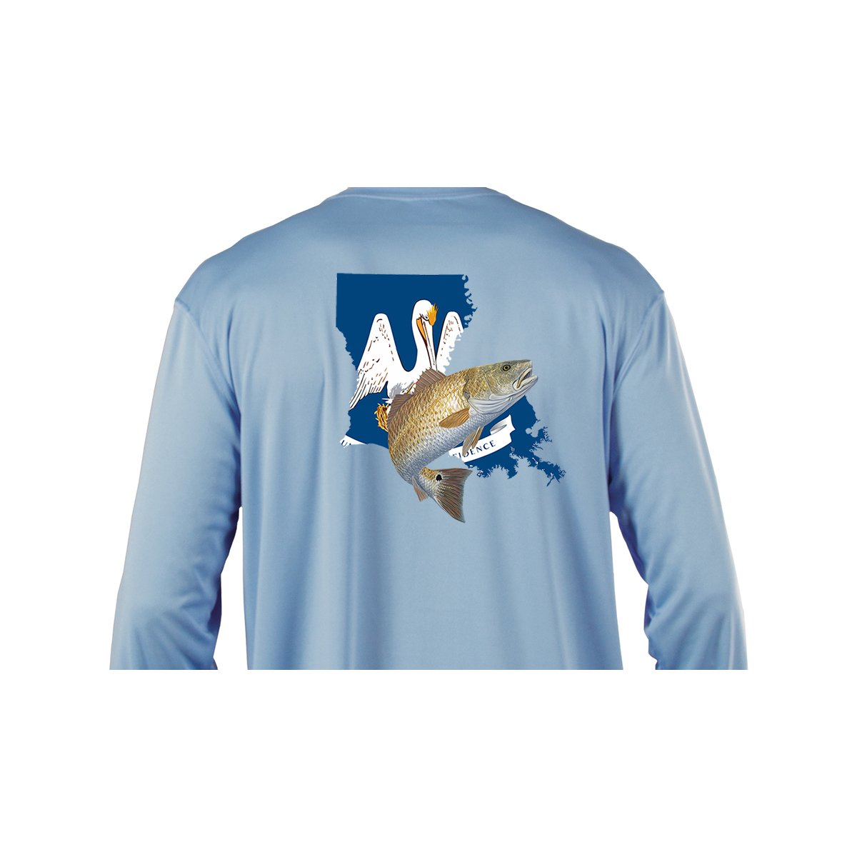 Redfish Louisiana Fishing Shirt with Flag Sleeve - Skiff Life