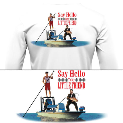 Redfish Scarface Say Hello To My Little Friend Mens Fishing Shirt - Skiff Life