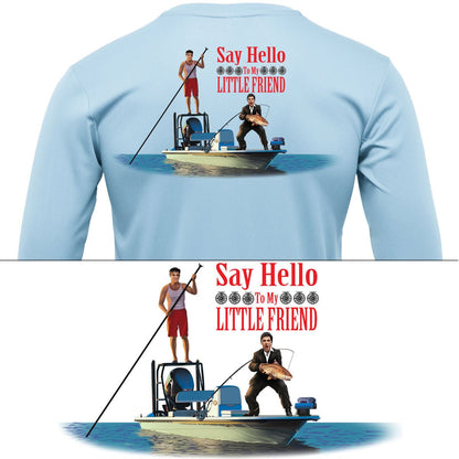 Redfish Scarface Say Hello To My Little Friend Mens Fishing Shirt - Skiff Life