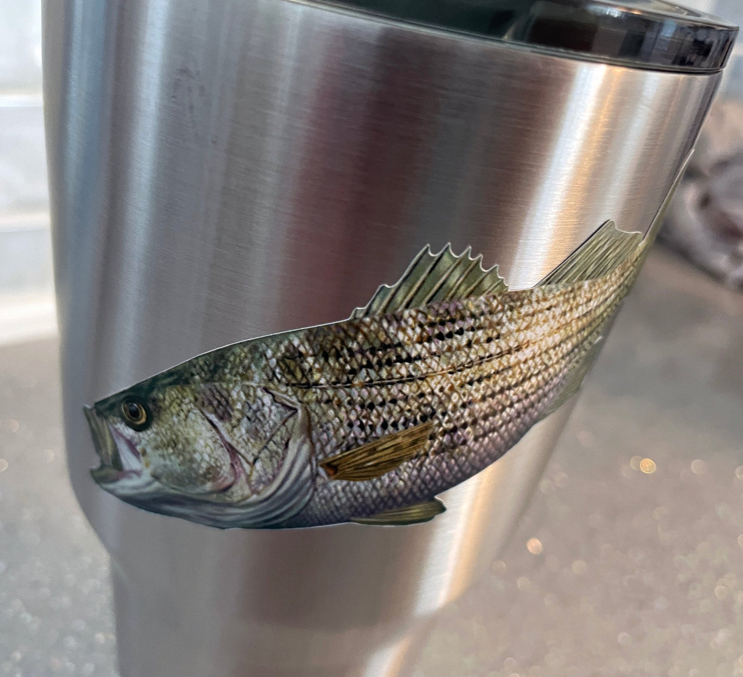 Rockstar Mini Striped Bass YETI Cup Decal Striper - Skiff Life