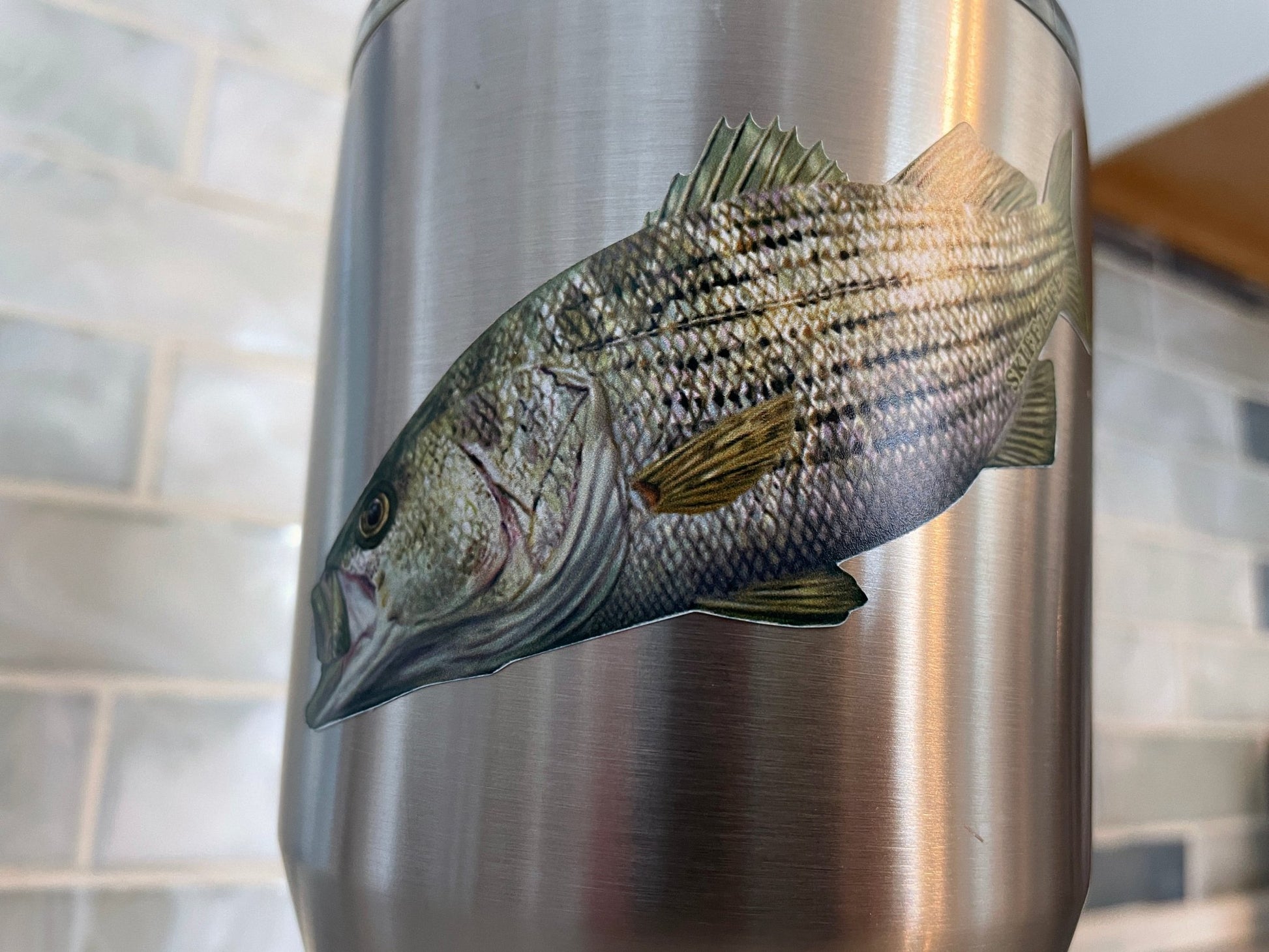 Rockstar Mini Striped Bass YETI Cup Decal Striper - Skiff Life