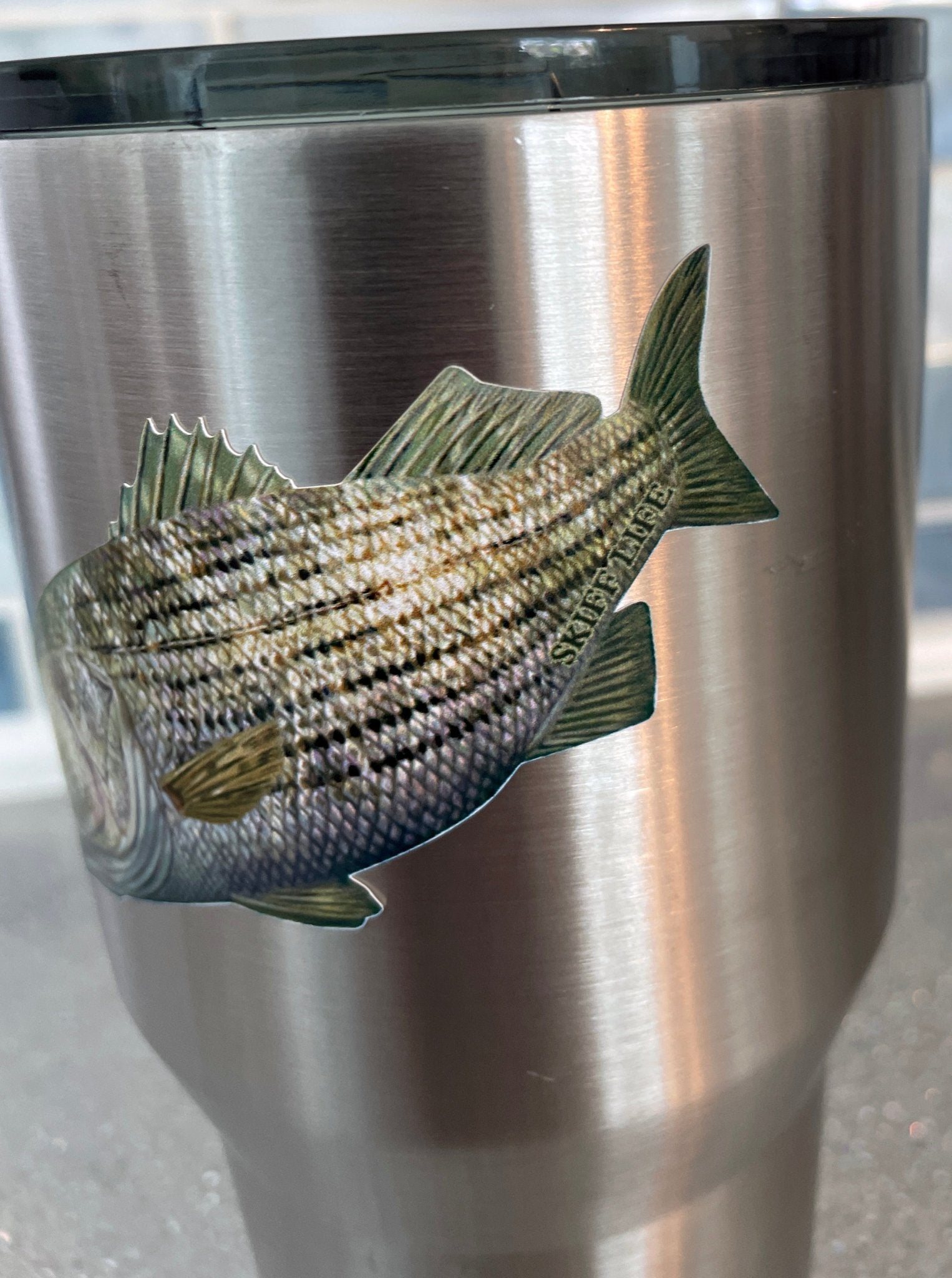 Rockstar Mini Striped Bass YETI Cup Decal Striper - Skiff Life