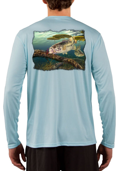 Skiff Life Large Mouth Bass Men's Fishing Shirts by Award Winning Artist Randy McGovern - Skiff Life