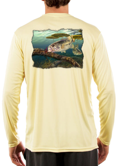 Skiff Life Large Mouth Bass Men's Fishing Shirts by Award Winning Artist Randy McGovern - Skiff Life