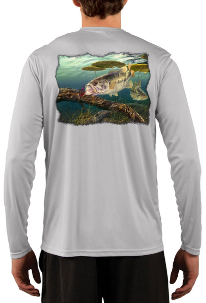 Skiff Life Large Mouth Bass Men's Fishing Shirts by Award Winning Artist Randy McGovern - Skiff Life