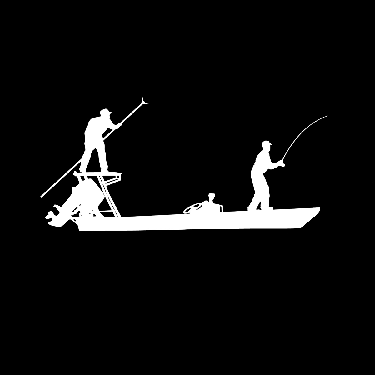 Skiff Life Poling Skiff Boat Decals , Flats Fishing Inshore 10X6 Vinyl Stickers - Skiff Life