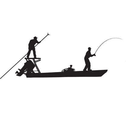 Skiff Life Poling Skiff Boat Decals , Flats Fishing Inshore 10X6 Vinyl Stickers - Skiff Life