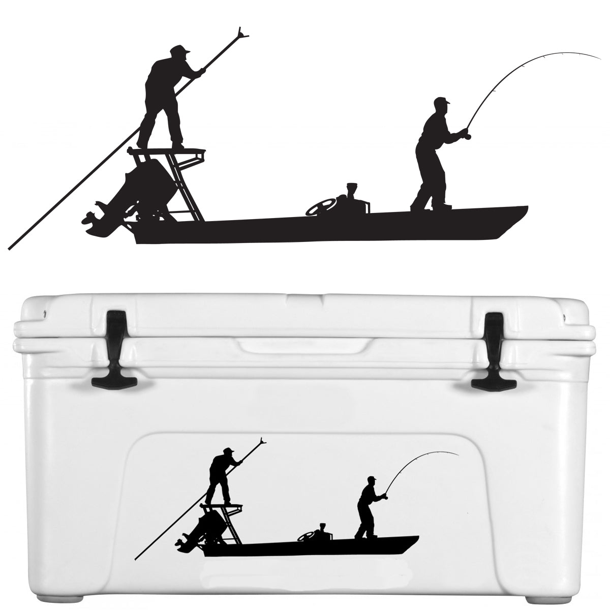 Skiff Life Poling Skiff Boat Decals , Flats Fishing Inshore 10X6 Vinyl Stickers - Skiff Life