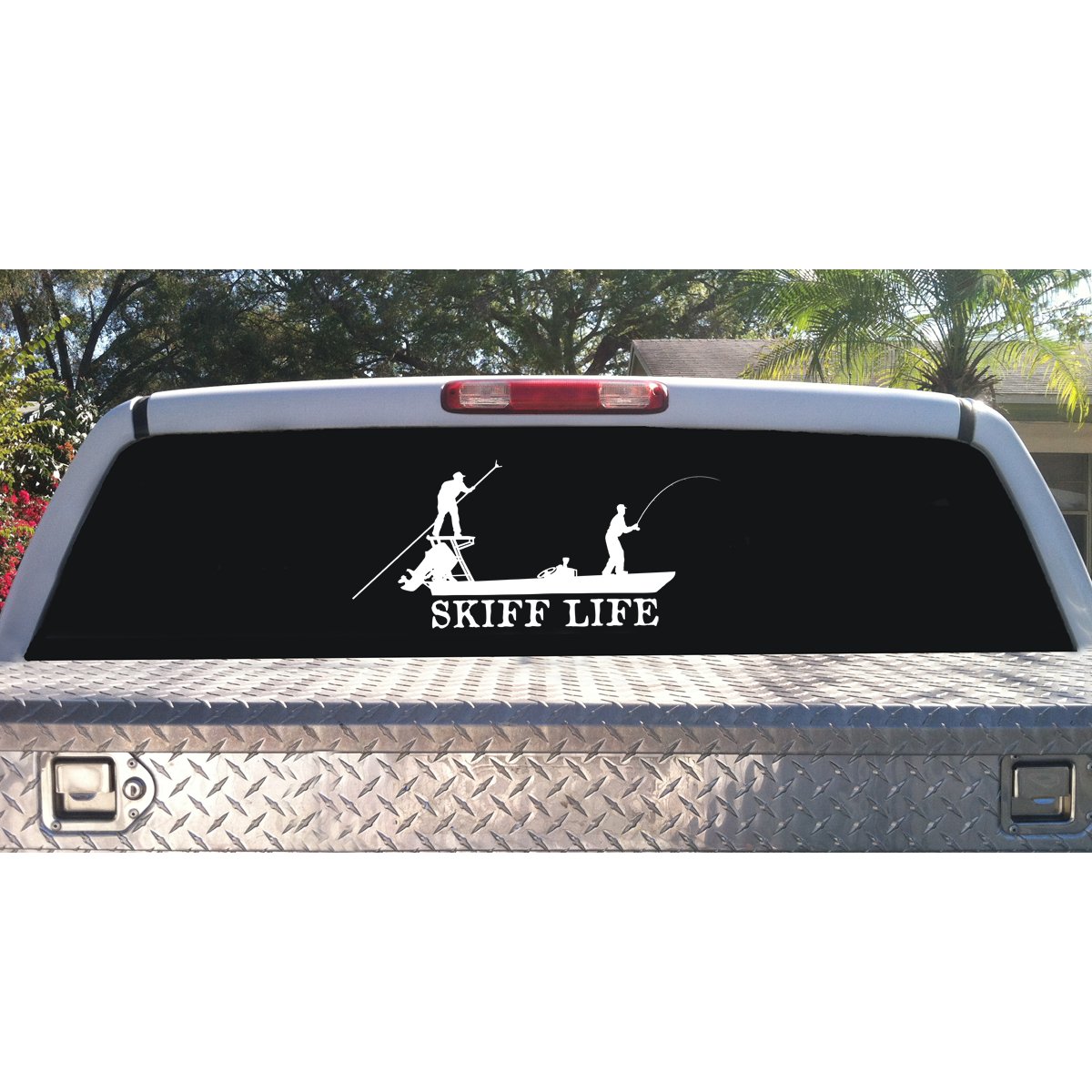 Skiff Life Poling Skiff Boat Decals , Flats Fishing Inshore 10X6 Vinyl Stickers - Skiff Life