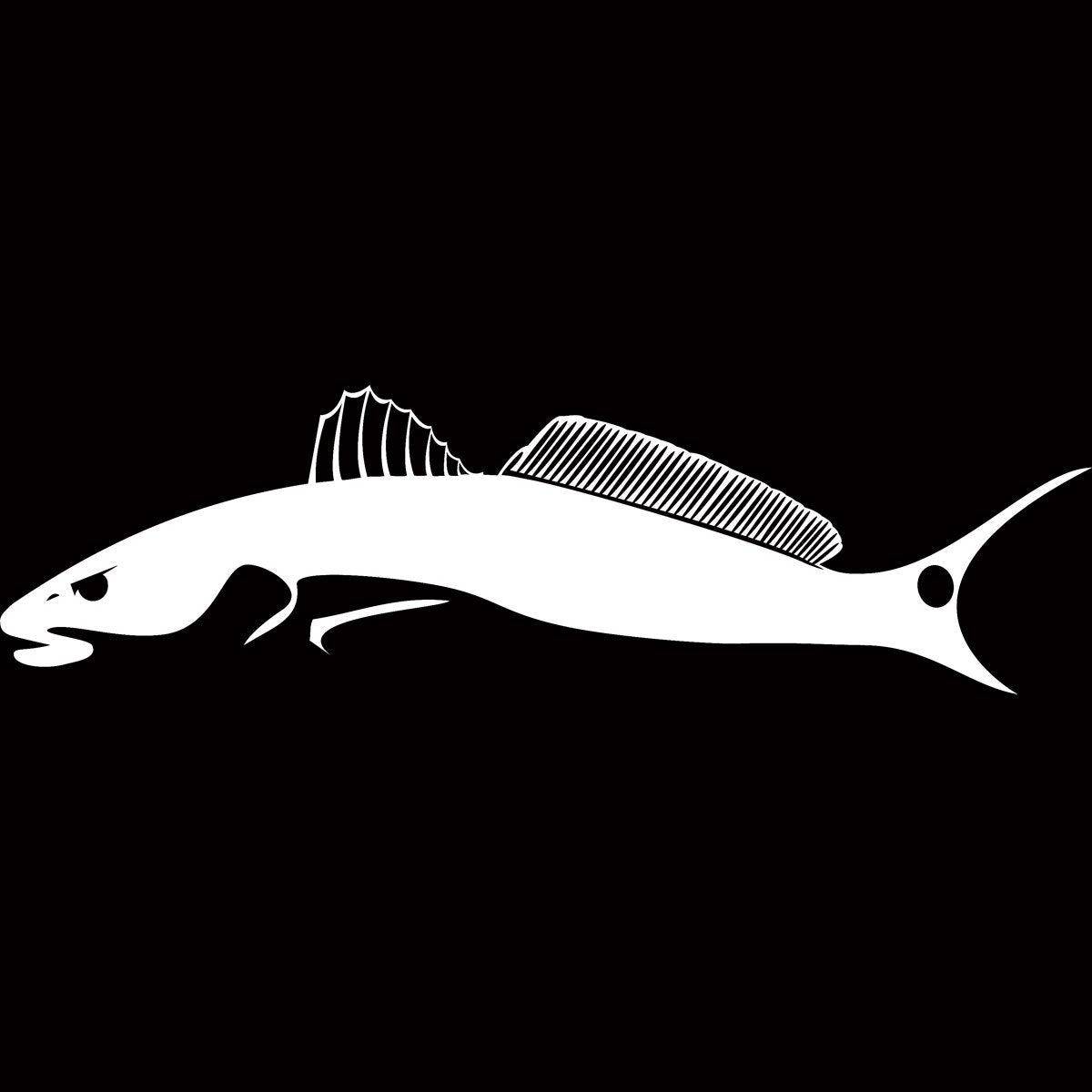 Skiff Life Redfish Tail Chaser Redfish Decal - Red Drum Fishing Sticker Outdoor White Vinyl, Weatherproof, Easy to Apply