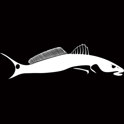 Skiff Life Redfish Tail Chaser Redfish Decal - Red Drum Fishing Sticker for Trucks, Boats, Cars, and Coolers - White Vinyl