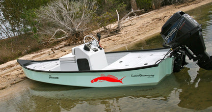 Skiff Life Redfish Tail Chaser Redfish Decal - Red Drum Fishing Sticker Outdoor Red Vinyl, Weatherproof, Easy to Apply