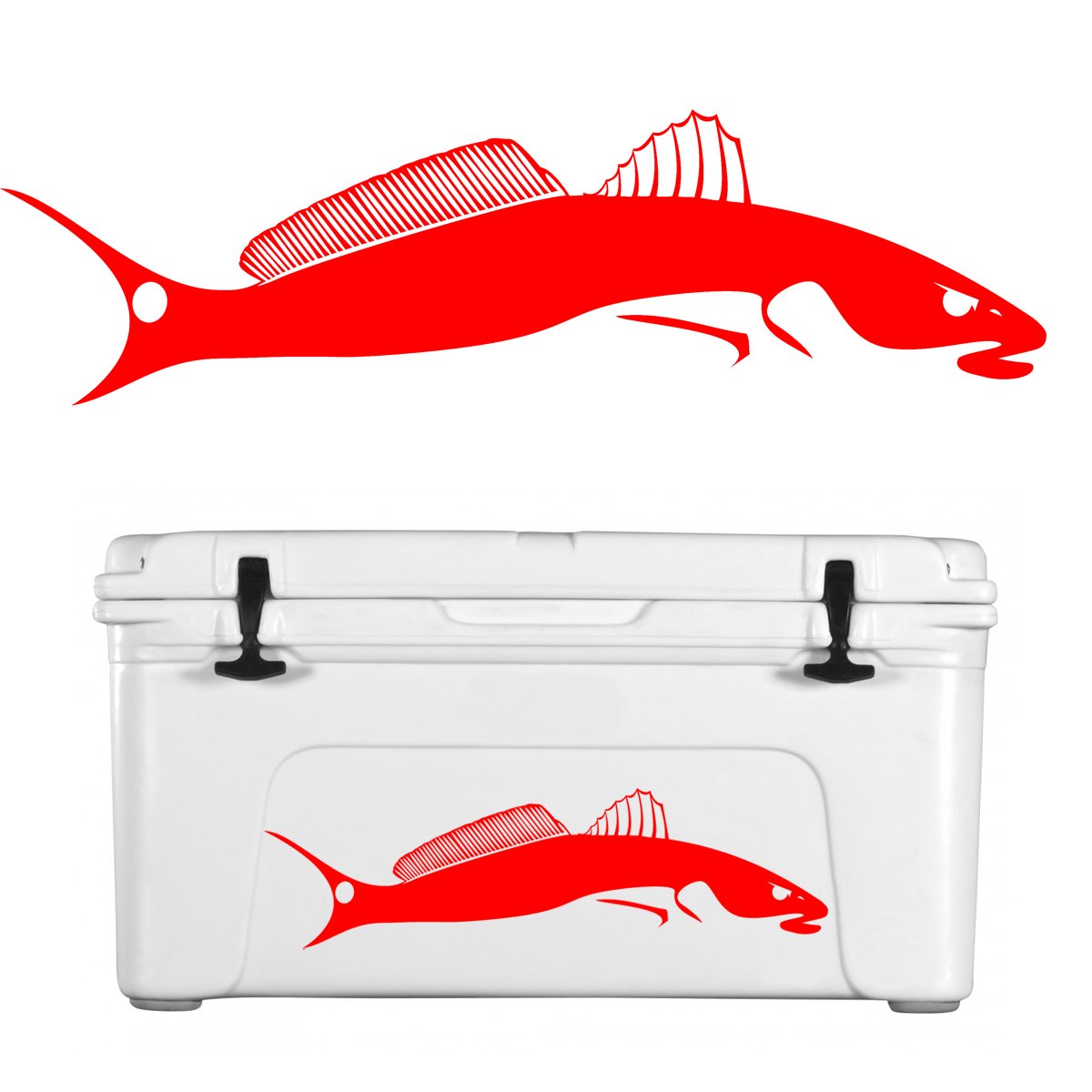 Skiff Life Redfish Tail Chaser Redfish Decal - Red Drum Fishing Sticker for Trucks, Boats, Cars, and Coolers - Red Vinyl