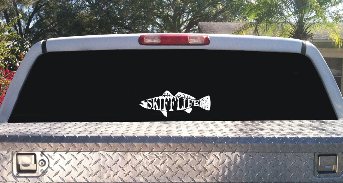 Skiff Life Speckled Sea Trout UV - Protected Vinyl Weakfish Sticker for Boats, Trucks, Coolers - Skiff Life