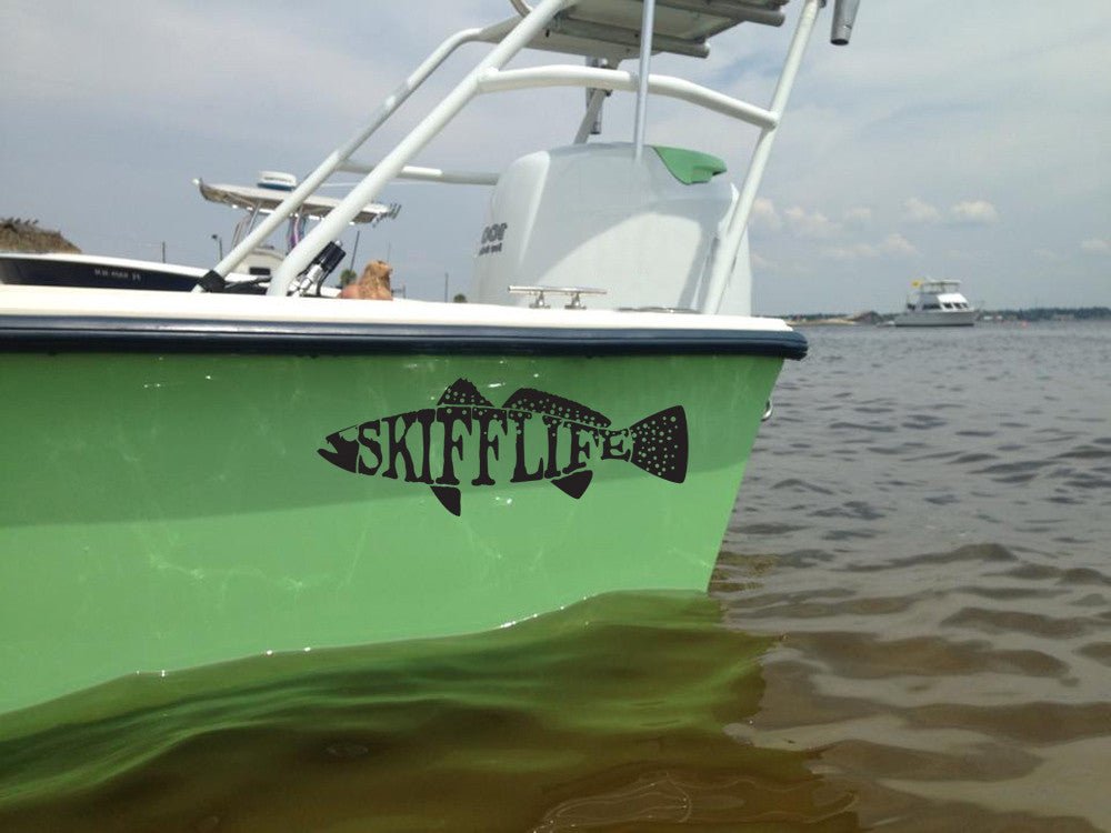 Skiff Life Speckled Sea Trout UV - Protected Vinyl Weakfish Sticker for Boats, Trucks, Coolers - Skiff Life