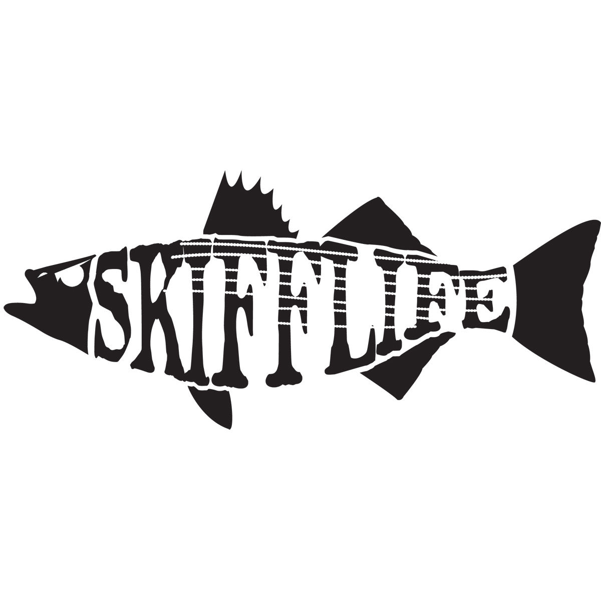 Skiff Life Striped Bass Fishing Decal UV - Protected Vinyl Striper Sticker for Boats, Trucks, Coolers - Skiff Life