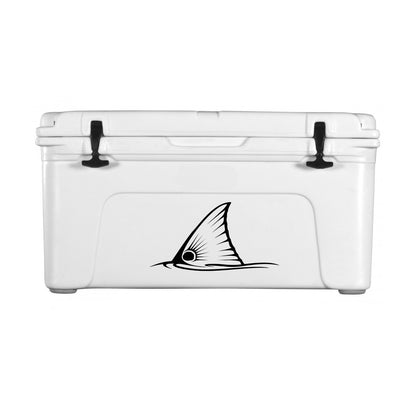 Skiff Life Tailing Redfish Decal in Black Vinyl - UV - Protected Vinyl Red Drum Sticker for Boats, Trucks, Coolers