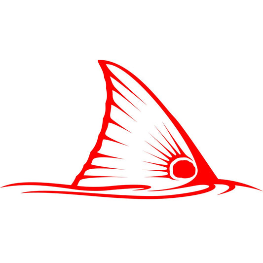 Skiff Life Tailing Redfish Decal in Red Vinyl - UV - Protected Vinyl Red Drum Sticker for Boats, Trucks, Coolers - Skiff Life