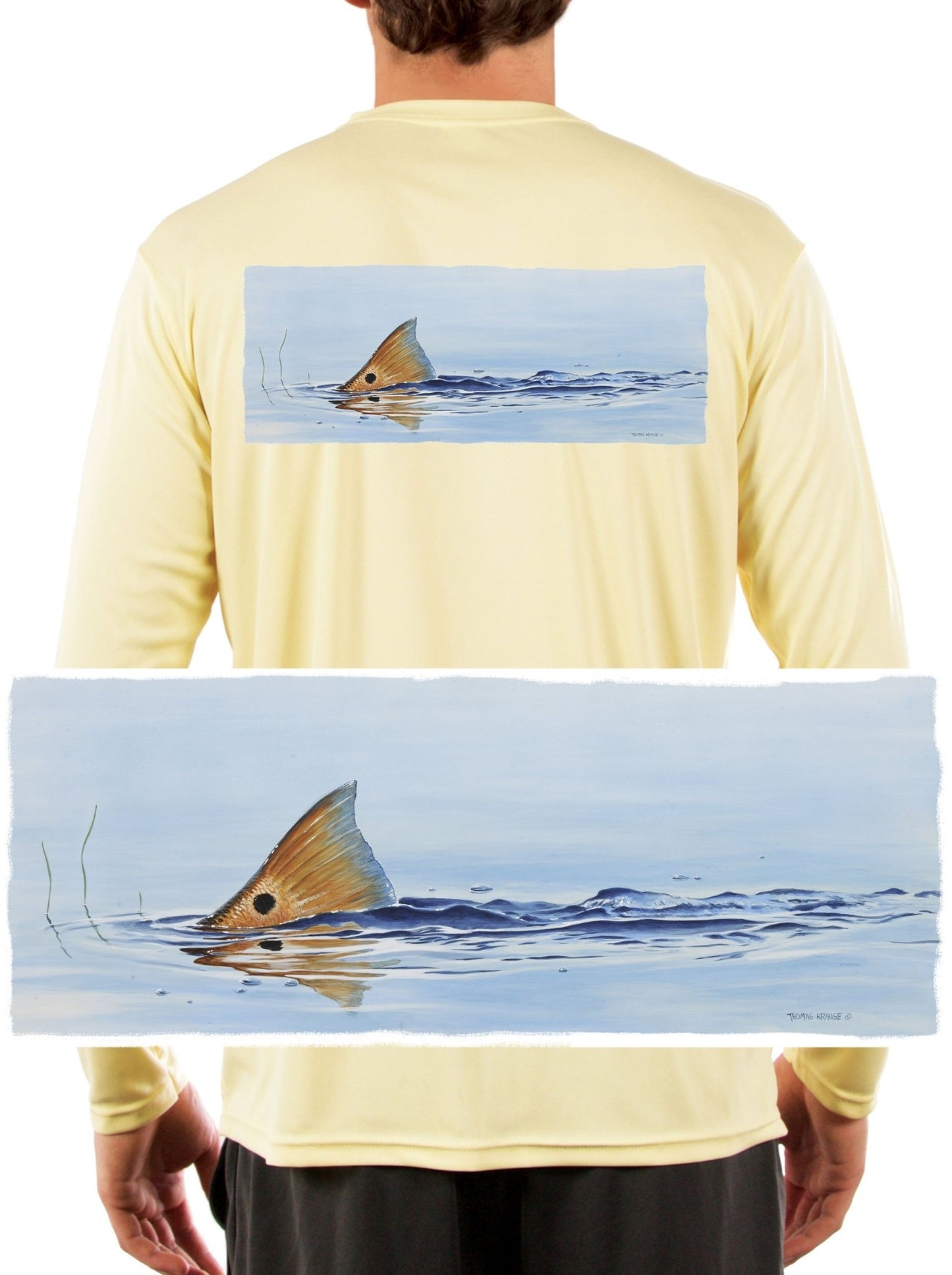 Skiff Life Tailing Redfish with Ripples - UV Protected +50 Sun Protection with Moisture Wicking Technology - Skiff Life