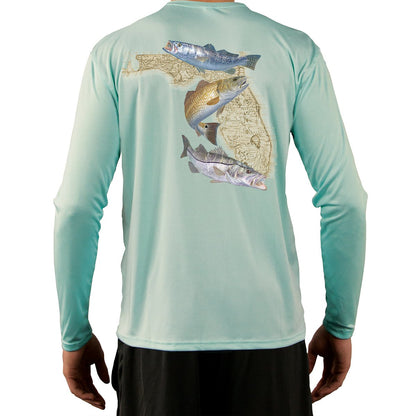 Snook, Redfish & Trout Florida Inshore Slam Men's Fishing Shirt - Skiff Life