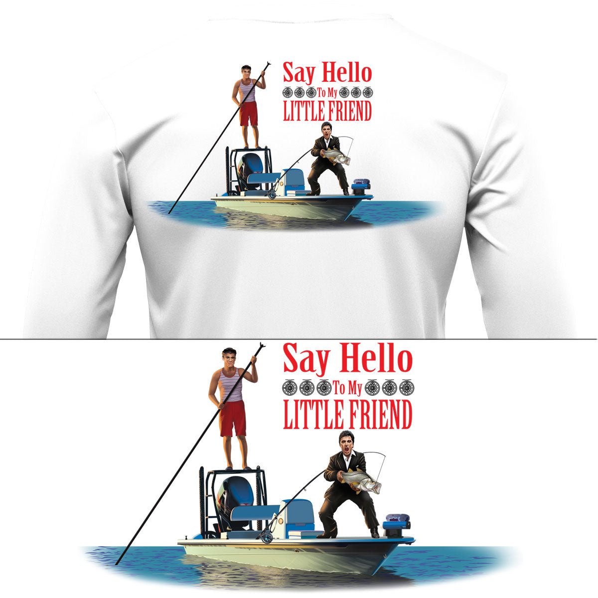 Snook Scarface Say Hello To My Little Friend Mens Fishing Shirt - Skiff Life