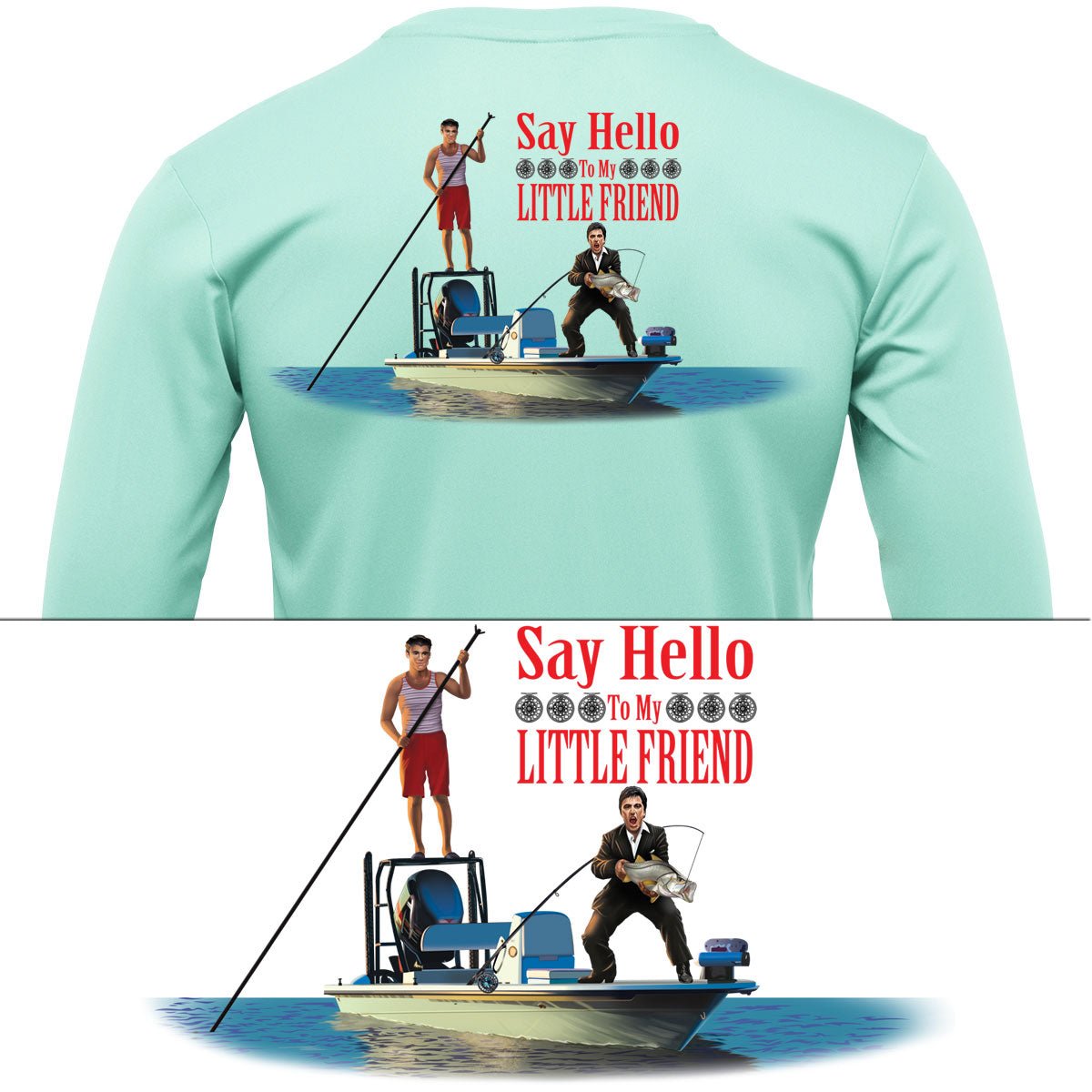 Snook Scarface Say Hello To My Little Friend Mens Fishing Shirt - Skiff Life