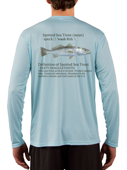 Speckled Trout Fishing Shirts for Men Skiff Inshore - UV +50 Sun Protection Moisture Wicking Technology - Skiff Life