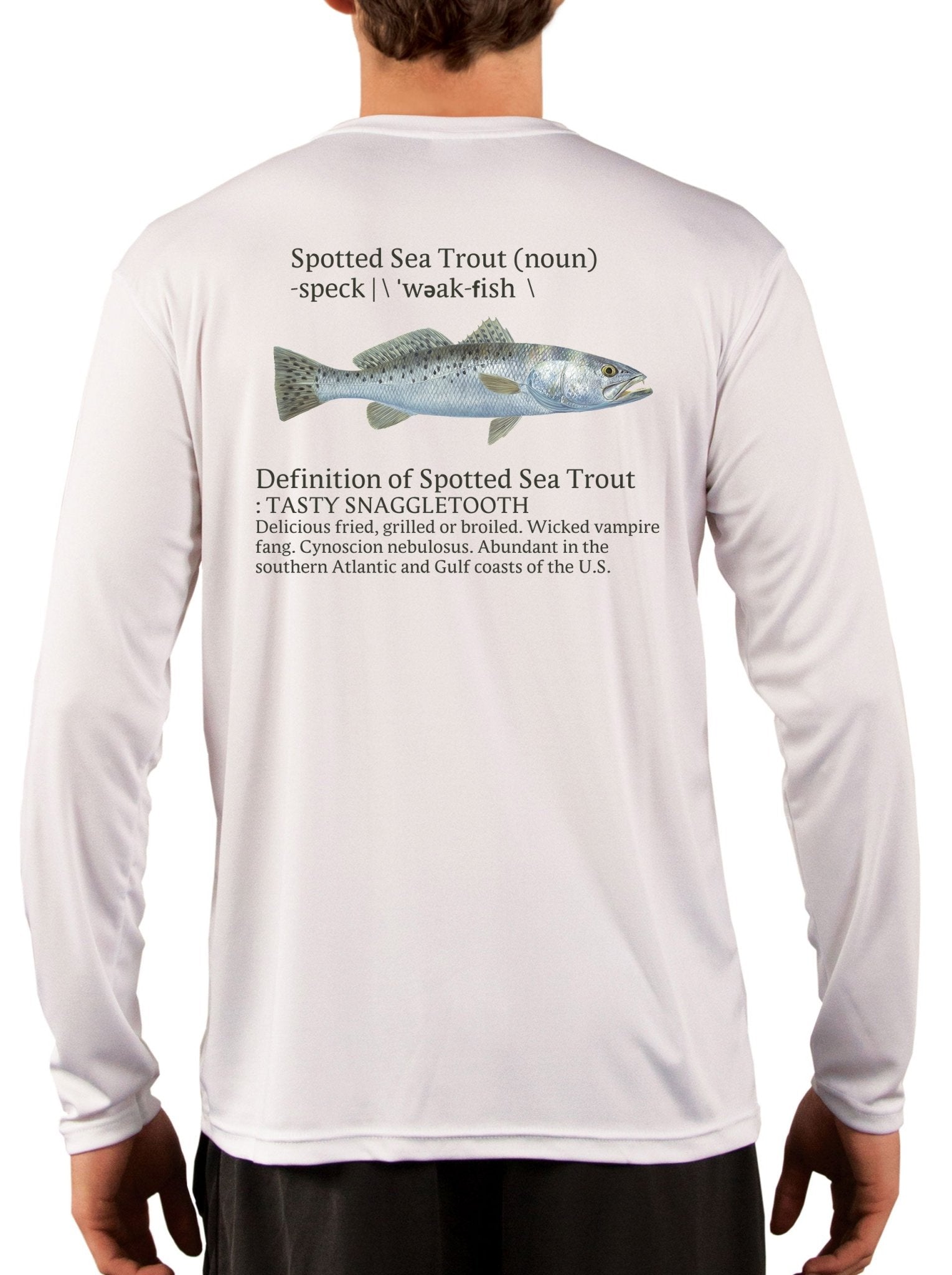 Speckled Trout Fishing Shirts for Men Skiff Inshore - UV +50 Sun Protection Moisture Wicking Technology - Skiff Life