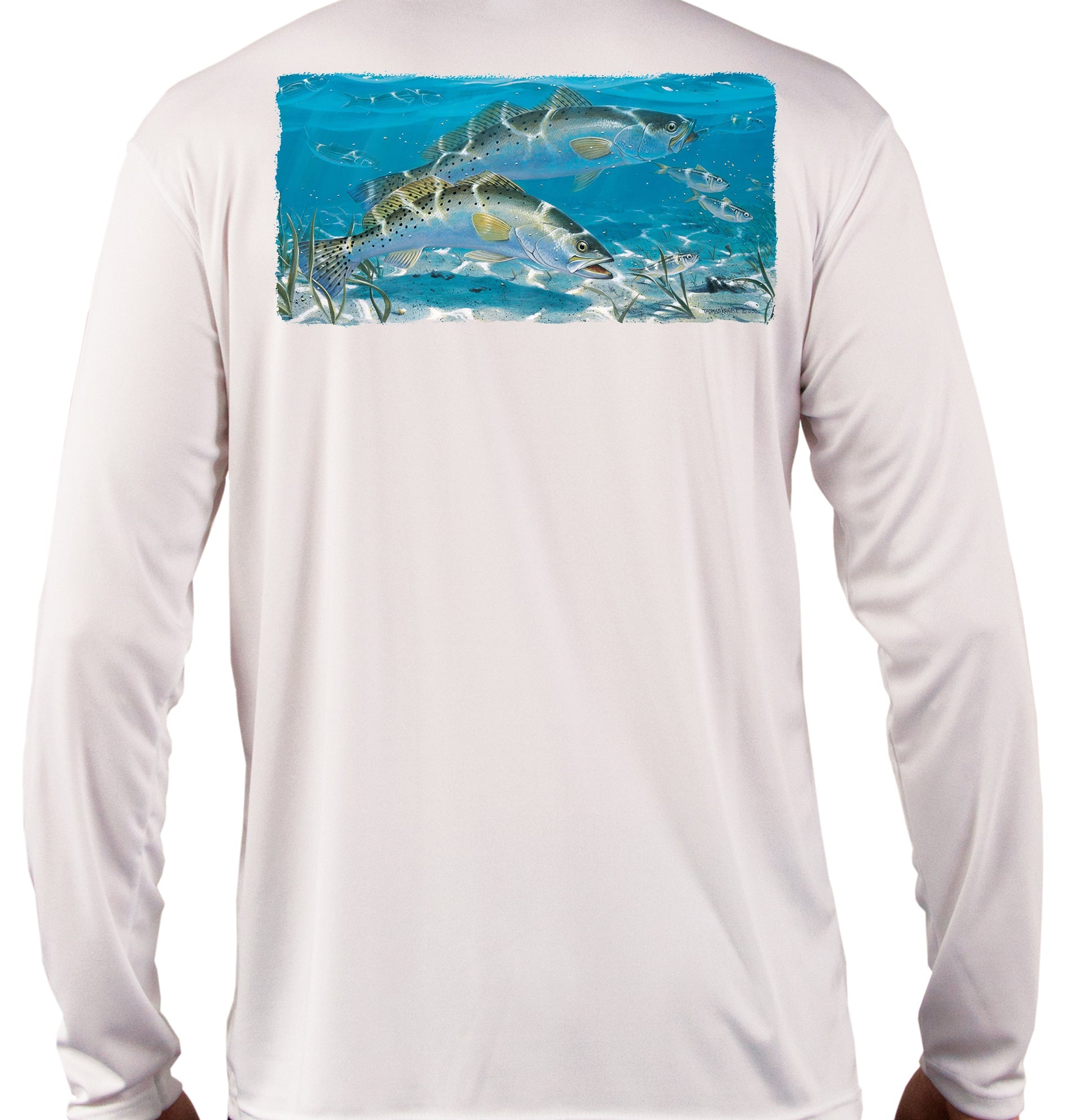 Spotted Sea Trout Fishing Shirts Quick Dry Lightweight UPF 50+ Long Sleeve Moisture Wicking - Skiff Life