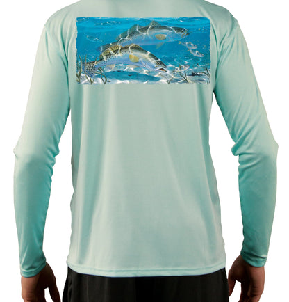 Spotted Sea Trout Fishing Shirts Quick Dry Lightweight UPF 50+ Long Sleeve Moisture Wicking - Skiff Life