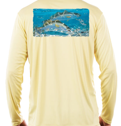 Spotted Sea Trout Fishing Shirts Quick Dry Lightweight UPF 50+ Long Sleeve Moisture Wicking - Skiff Life