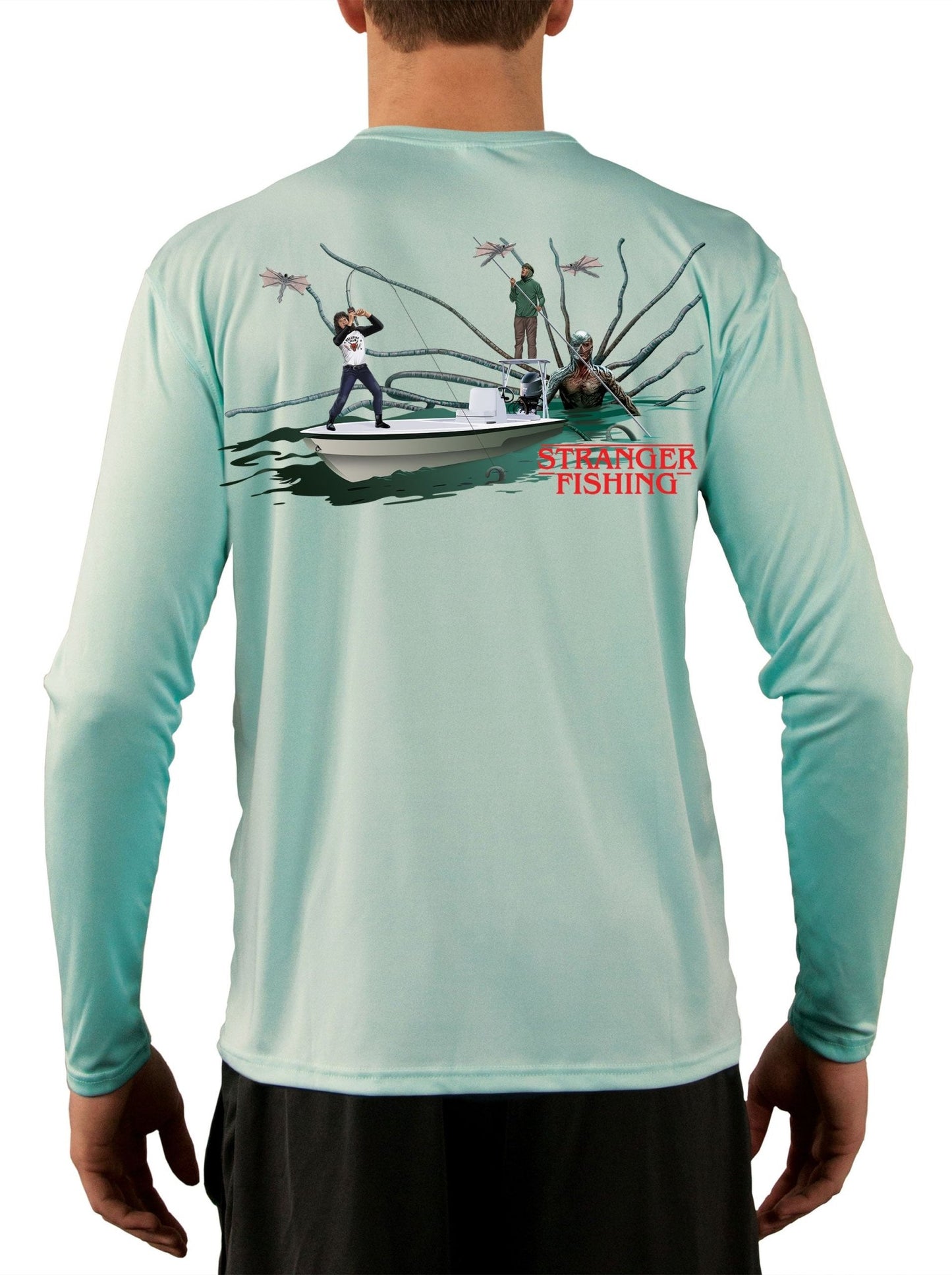 Stranger Fishing with Eddie, Dustin and Vecna Fishing Shirt - Skiff Life