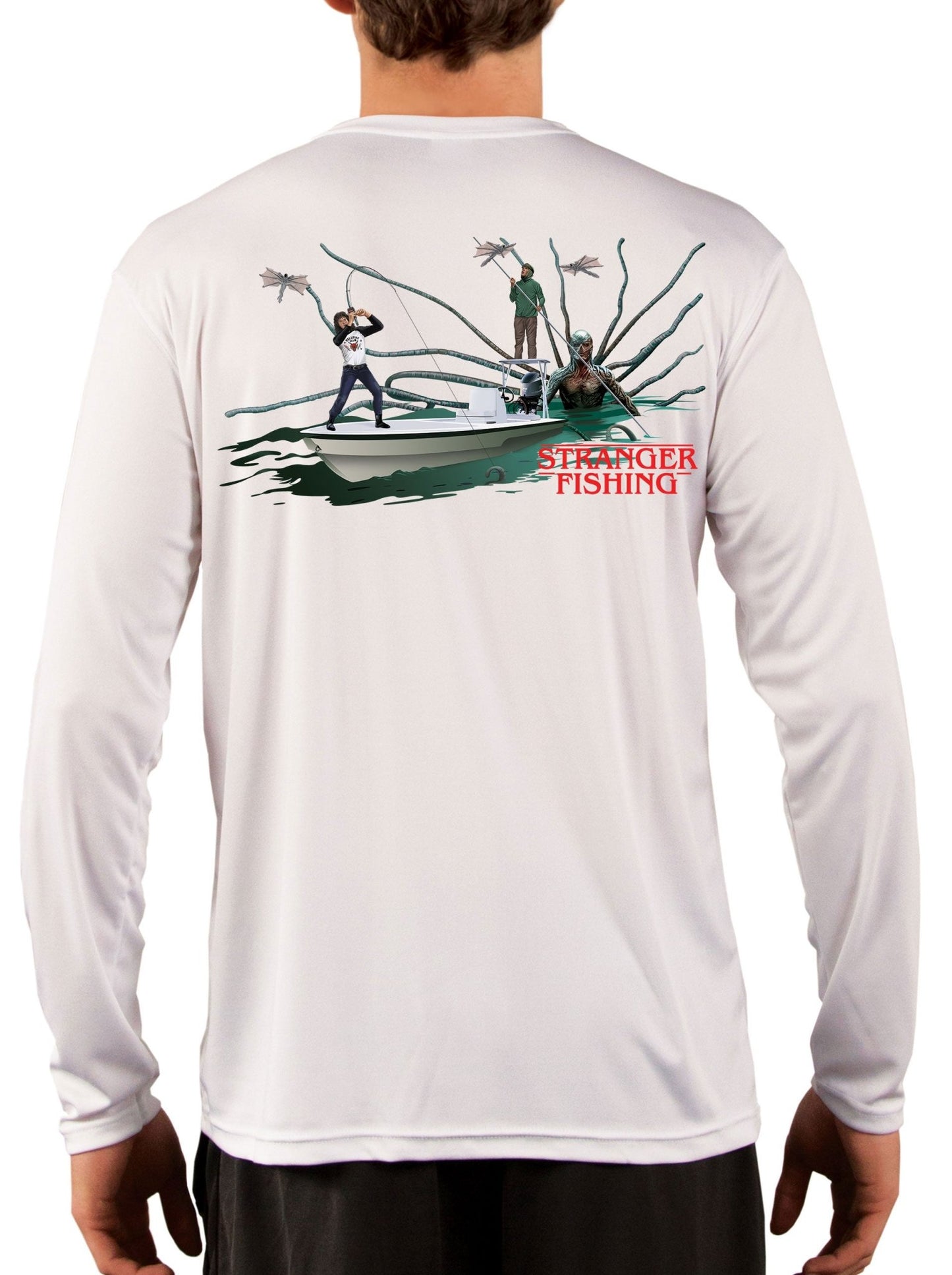 Stranger Fishing with Eddie, Dustin and Vecna Fishing Shirt - Skiff Life