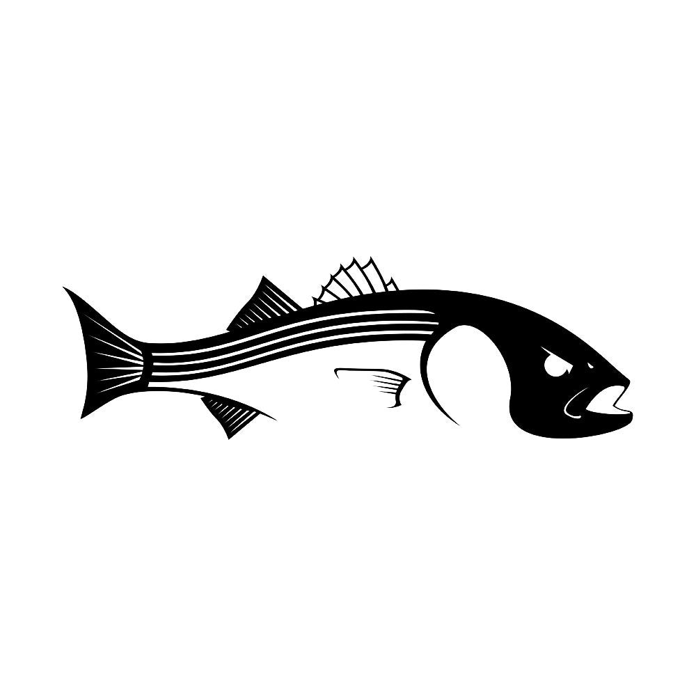 Striped Bass Decal UV - Protected Vinyl Detailed Striper Sticker for Vehicles, Boats, Coolers - Skiff Life