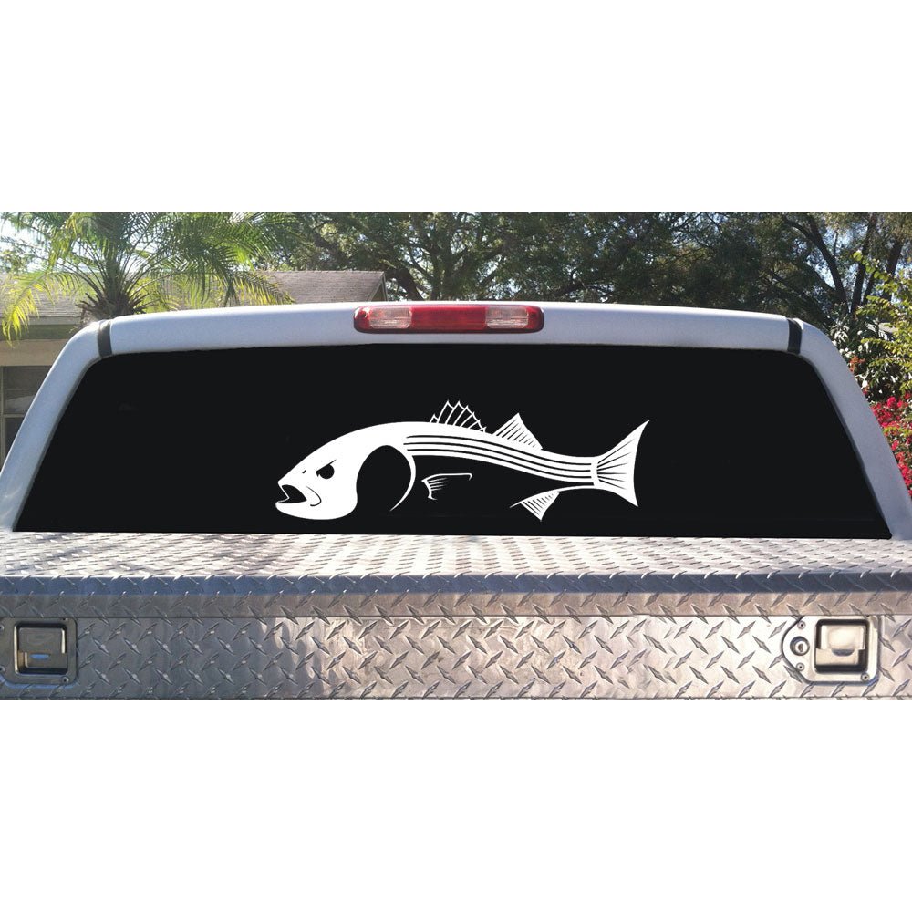 Striped Bass Decal UV - Protected Vinyl Detailed Striper Sticker for Vehicles, Boats, Coolers - Skiff Life