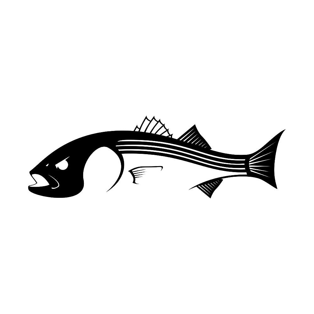 Striped Bass Decal UV - Protected Vinyl Detailed Striper Sticker for Vehicles, Boats, Coolers - Skiff Life