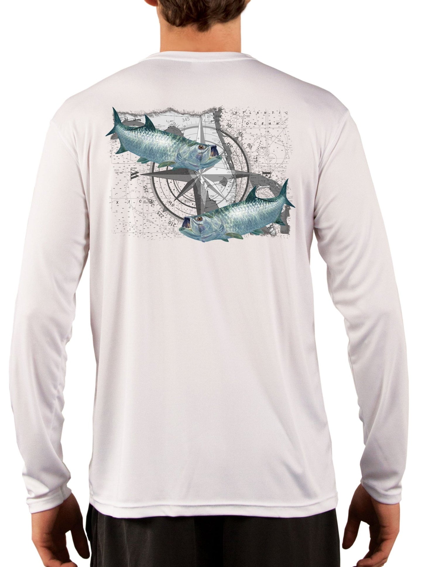 Tarpon Compass Fishing Shirts for Men Florida State Flag - Skiff Life