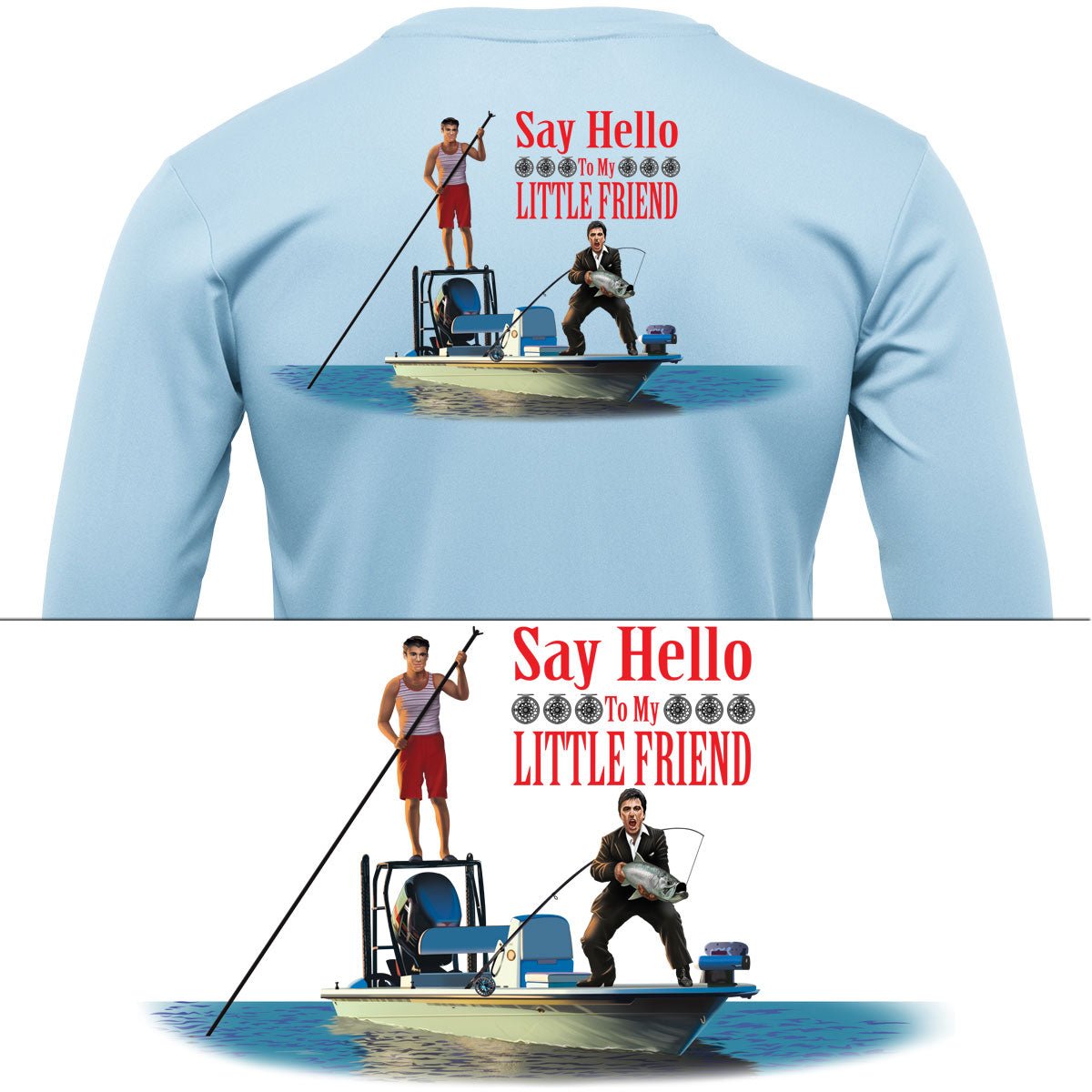 Tarpon Scarface Say Hello To My Little Friend Mens Fishing Shirt - Skiff Life