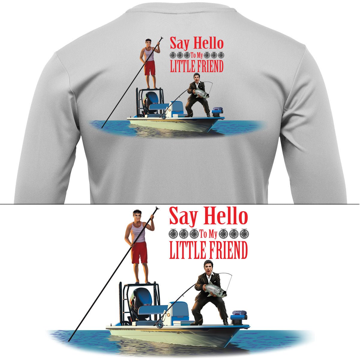 Tarpon Scarface Say Hello To My Little Friend Mens Fishing Shirt - Skiff Life