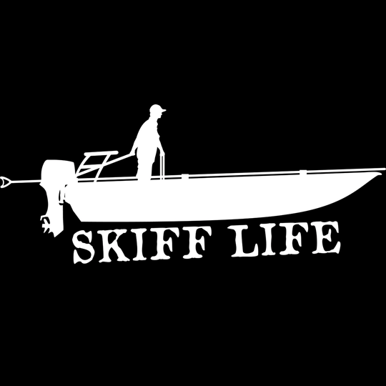 Tiller Skiff Grab Bar Decal 10X4 UV Protected Outdoor Vinyl Sticker - Skiff Life