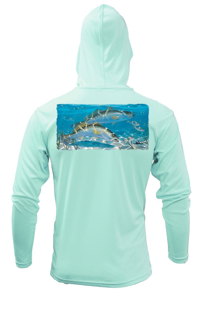 Spotted Sea Trout Fishing Hoodie Shirts Men's Quick Dry Lightweight UPF 50+ Long Sleeve Hoodie Shirts Rash Guard Swim Shirts Hiking Shirts Moisture Wicking by Skiff Life - Skiff Life