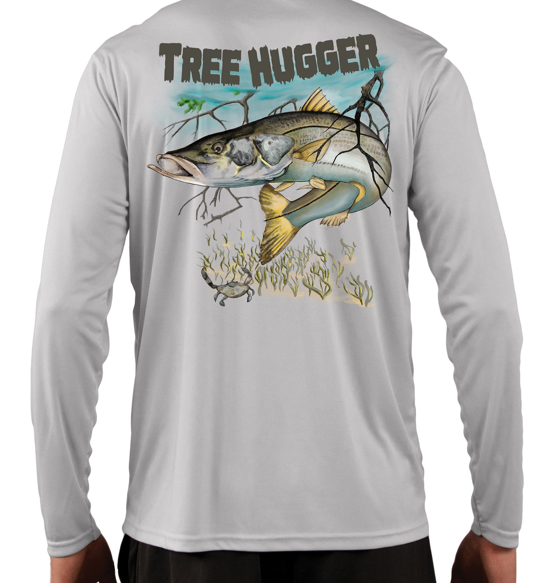 Skiff Life Snook Tree Hugger Fishing Shirts Men's Quick Dry Lightweight UPF  50+ Long Sleeve Shirts Rash Guard Swim Shirts Hiking Shirts Moisture 