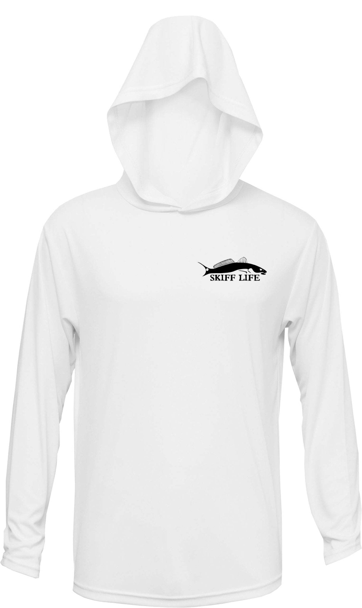 USA Flag Redfish Fishing Hoodie Red Drum American Flag Sleeve by Skiff Life - Skiff Life