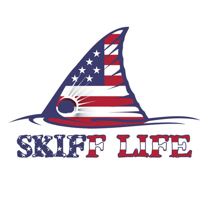 USA Flag Redfish Fishing Shirt Red Drum American Flag Sleeve by Skiff Life - Skiff Life