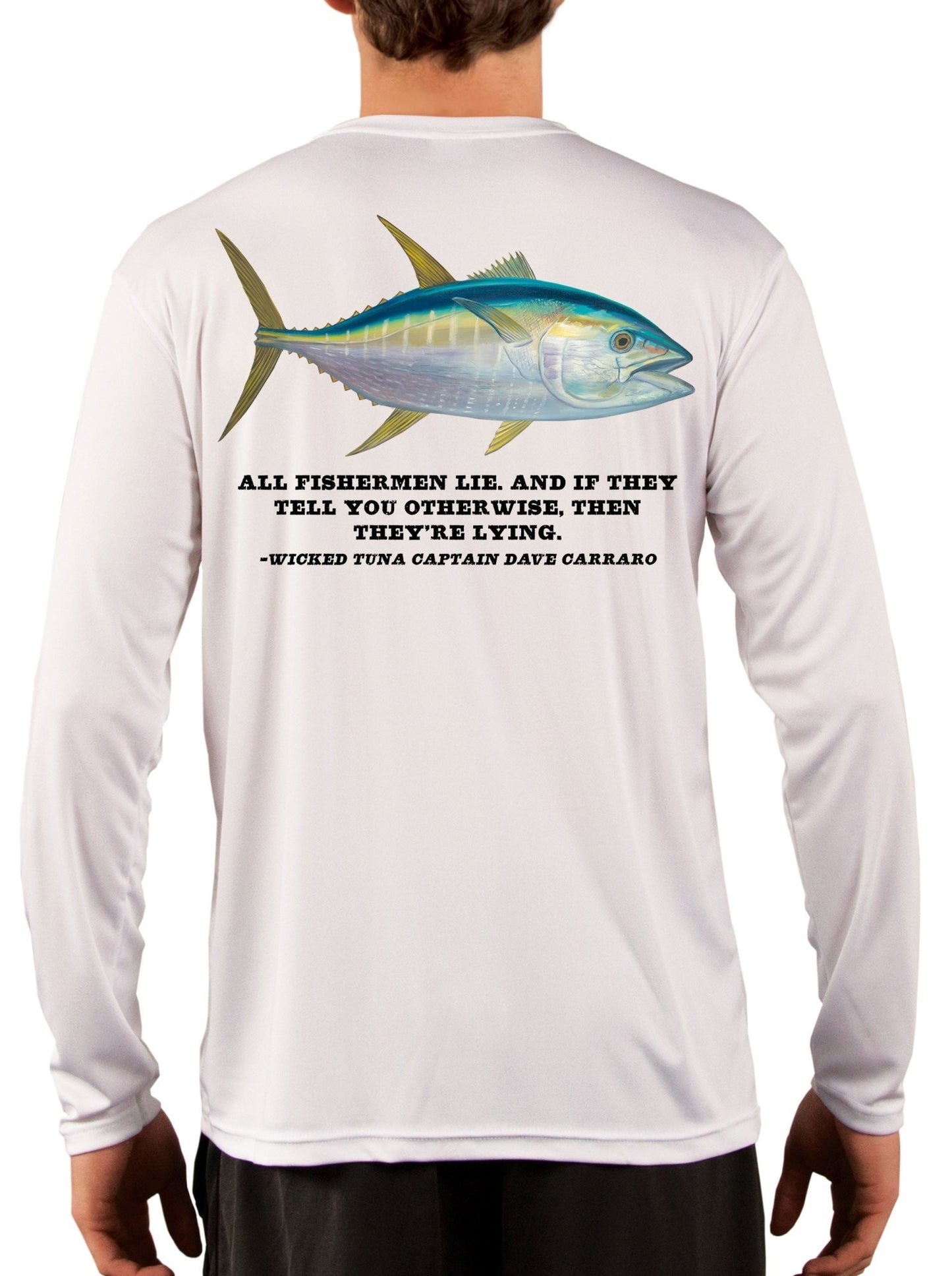 Wicked Tuna Fishing Shirts Long Sleeve, Moisture Wicking 50+ UPF UV Protection Yellowfin Albacore Bluefin Fish - Skiff Life