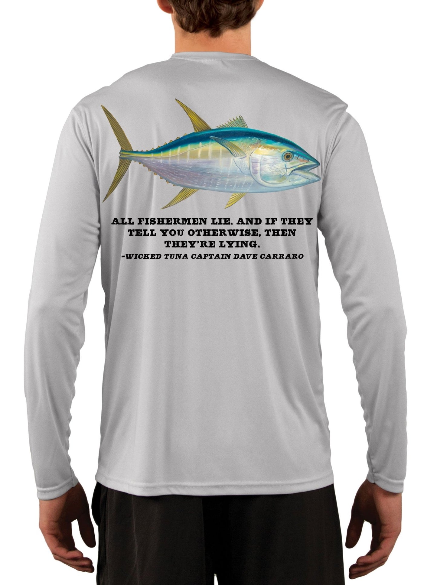 Wicked Tuna Fishing Shirts Long Sleeve, Moisture Wicking 50+ UPF UV Protection Yellowfin Albacore Bluefin Fish - Skiff Life