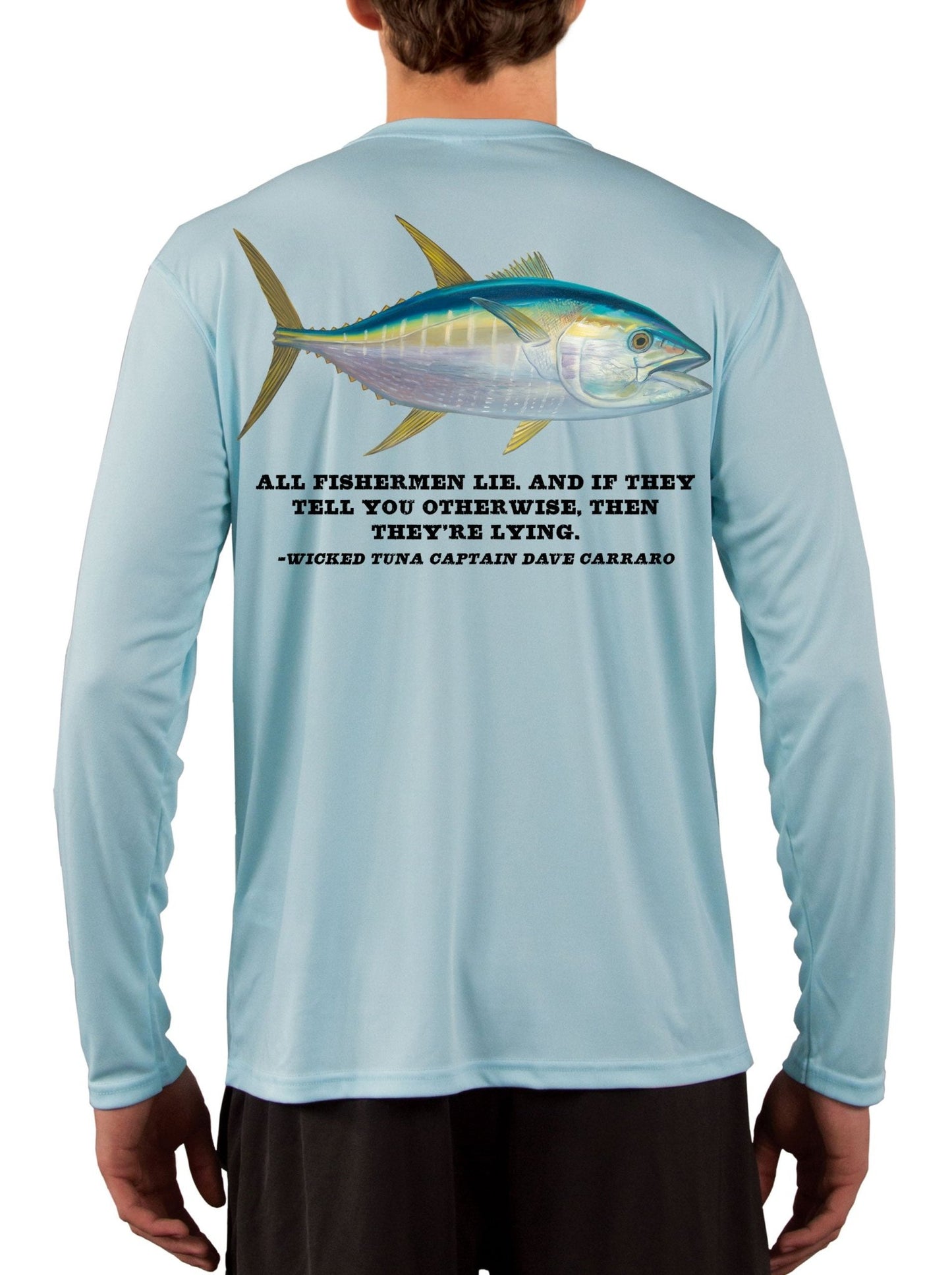 Wicked Tuna Fishing Shirts Long Sleeve, Moisture Wicking 50+ UPF UV Protection Yellowfin Albacore Bluefin Fish - Skiff Life