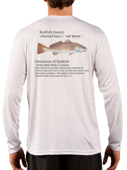 Redfish Fishing Shirts for Men Red Drum Channel Bass - UV Protected +50 Sun Protection with Moisture Wicking Technology - Skiff Life