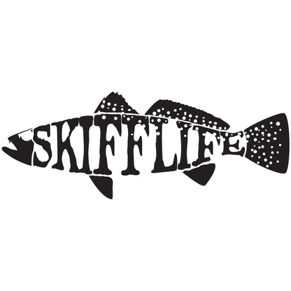 Trout Decal Skiff Life Text - Skiff Life