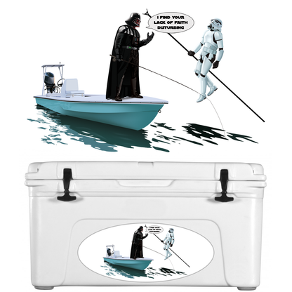 Darth Vader Force Choke Hold Stormtrooper Fishing Decal Sticker - Skiff Life